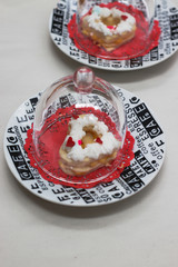 POSTRE PARA SAN VALENTIN EN UN FRASCO DE CRISTIAL PARA EVENTOS SOCIALES