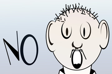 Abstract background. illustration for design. Illustration. Face and the inscription "No"