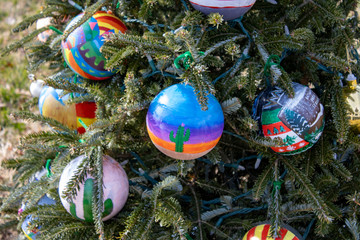 christmas balls on a tree