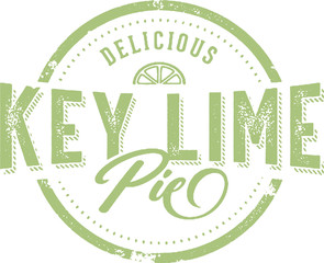 Vintage Key Lime Pie Dessert Menu Stamp