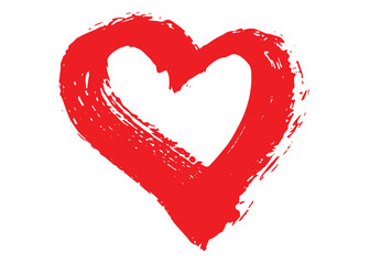 Grunge heart. Valentine's day hand drawn illustration. 