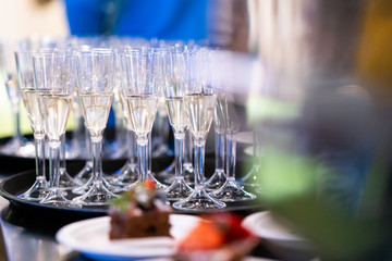 Cocktail glasses ready for toast