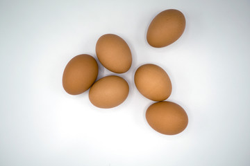 Group of eggs top view