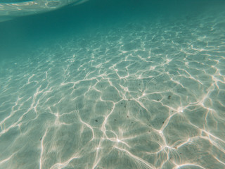 Underwater at the Mediterranean Sea, water reflections