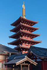 Fototapeta na wymiar Pagoda at Sensoji Asakusa Temple, Tokyo
