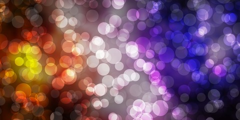 Dark Pink, Yellow vector template with circles. Illustration with set of shining colorful abstract spheres. Pattern for wallpapers, curtains.