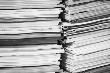 A Tall Pile Of Papers, Documents & Magazines