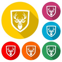 Deer logo icon with long shadow