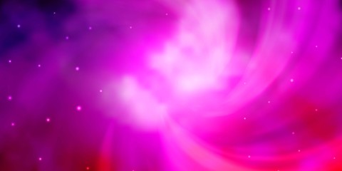 Light Purple, Pink vector template with neon stars. Colorful illustration with abstract gradient stars. Pattern for websites, landing pages.