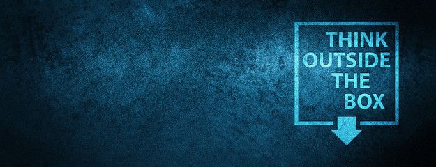Think Outside The Box Arrow icon Special Blue Banner Background