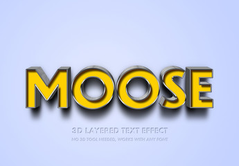 Yellow and Chrome 3D Text Effect