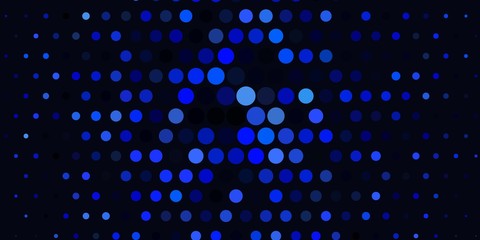 Dark BLUE vector background with bubbles. Colorful illustration with gradient dots in nature style. New template for a brand book.