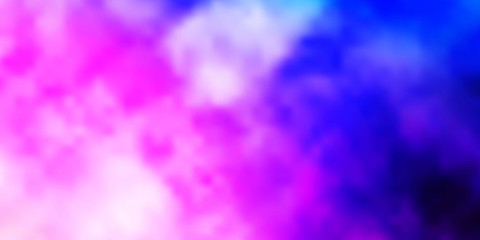 Light Pink, Blue vector backdrop with cumulus. Illustration in abstract style with gradient clouds. Pattern for your booklets, leaflets.