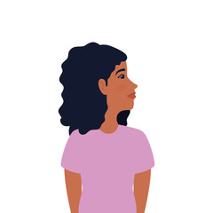 beautiful woman afro avatar character icon