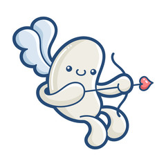 kawaii cupid monster cartoon illustration