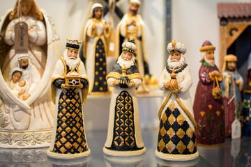 Standing three wise men figurines
