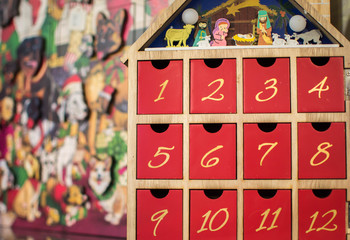 Wooden Christmas advent calendar