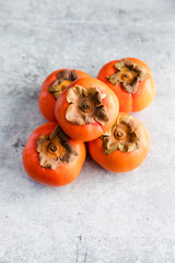 Fuyu Persimmon on Light Background, Fruit, Top View