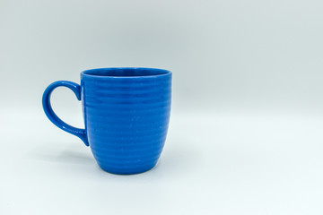 Blue cup isolated on White Background