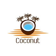 Coconut tree icon vector concept design illustration