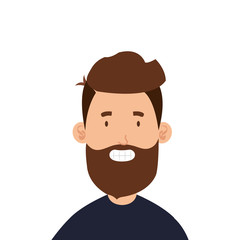 young man with beard avatar character vector illustration design