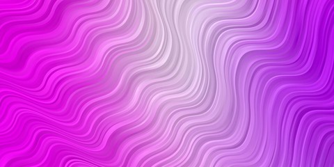 Light Purple, Pink vector template with wry lines. Gradient illustration in simple style with bows. Pattern for ads, commercials.