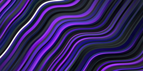 Dark Pink, Blue vector background with bent lines. Bright sample with colorful bent lines, shapes. Best design for your posters, banners.