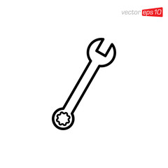 Tool Wrench Icon Design Illustration