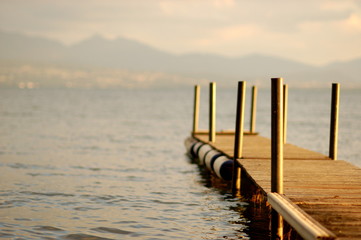 Dock at sunset - Lausanne, Switzerland