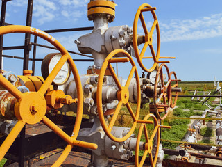 Well for oil and gas production. Oil well wellhead equipment. Oil production. Wells in the Kuban....