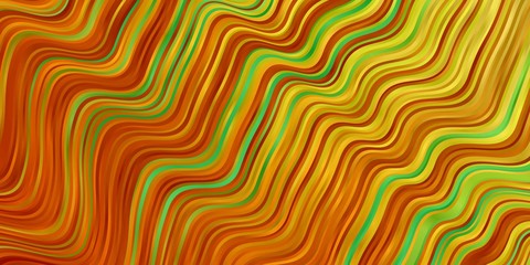 Light Green, Yellow vector background with bent lines. Abstract illustration with bandy gradient lines. Pattern for business booklets, leaflets