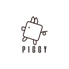 Pig logo design template stock vector