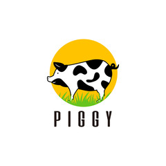 Pig logo design template stock vector