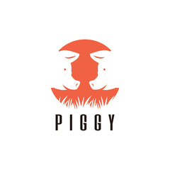 Pig logo design template stock vector
