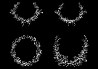 3d isolated decoration element set