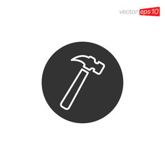 Hammer Icon Design Illustration Vector