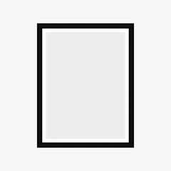 Realistic black frame isolated on white background. Perfect for your presentations. Vector illustration.