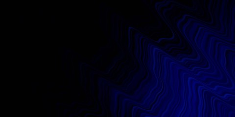 Dark BLUE vector layout with circular arc. Bright sample with colorful bent lines, shapes. Best design for your posters, banners.
