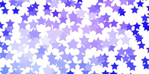 Light Purple vector texture with beautiful stars. Shining colorful illustration with small and big stars. Design for your business promotion.