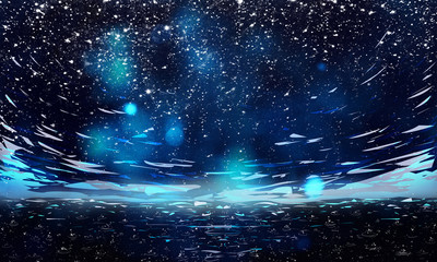 Naklejka premium Beautiful Night Sky Background Illustration with Stars