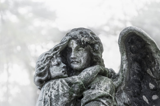 Angel with childin her arms (Azrael, Azriel, Malak al-maut, concept of death)
