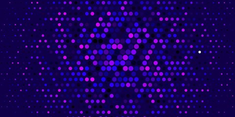 Light Purple, Pink vector backdrop with dots. Abstract decorative design in gradient style with bubbles. Pattern for business ads.
