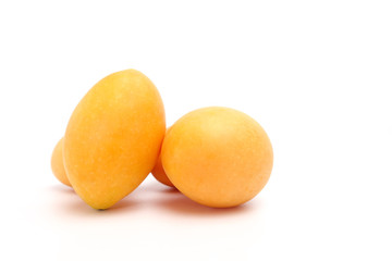 Maprang fruit on white background