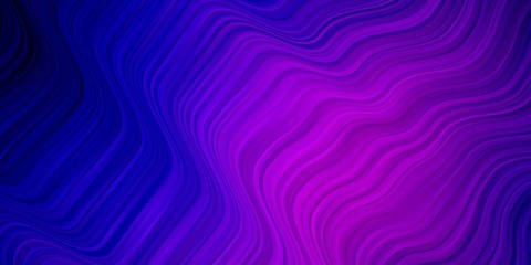 Light Pink, Blue vector pattern with curves. Colorful illustration with curved lines. Pattern for commercials, ads.