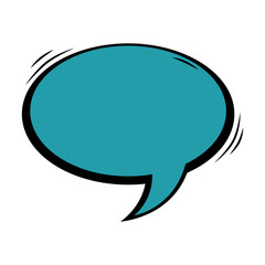 speech bubble blue color pop art style vector illustration design
