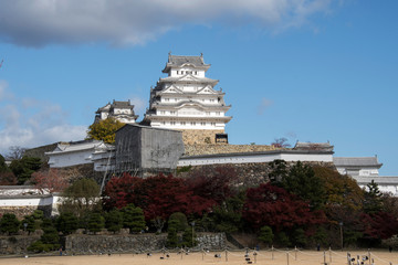 Beautiful white Himeji Castle in autumn season in Hyogo Prefecture, Japan