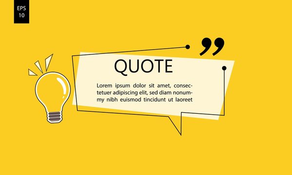 Vector illustration of typography design. Remark quote text box poster template concept. blank empty frame citation. Quotation paragraph symbol icon. double bracket comma mark. bubble dialogue banner.