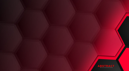 Abstract vector hexagonal geometry background. Surface polygon pattern with hexagon shadows, honeycomb. 3D design technology