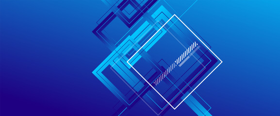 Abstract background with simple square or rectangle geometrical shapes. Geometric template with fluid gradients. Line design, technology concept. Vector Illustration For Wallpaper, Banner Background