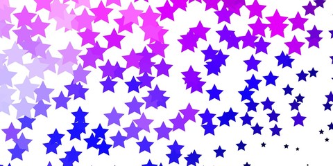 Fototapeta na wymiar Light Pink, Blue vector texture with beautiful stars. Decorative illustration with stars on abstract template. Theme for cell phones.